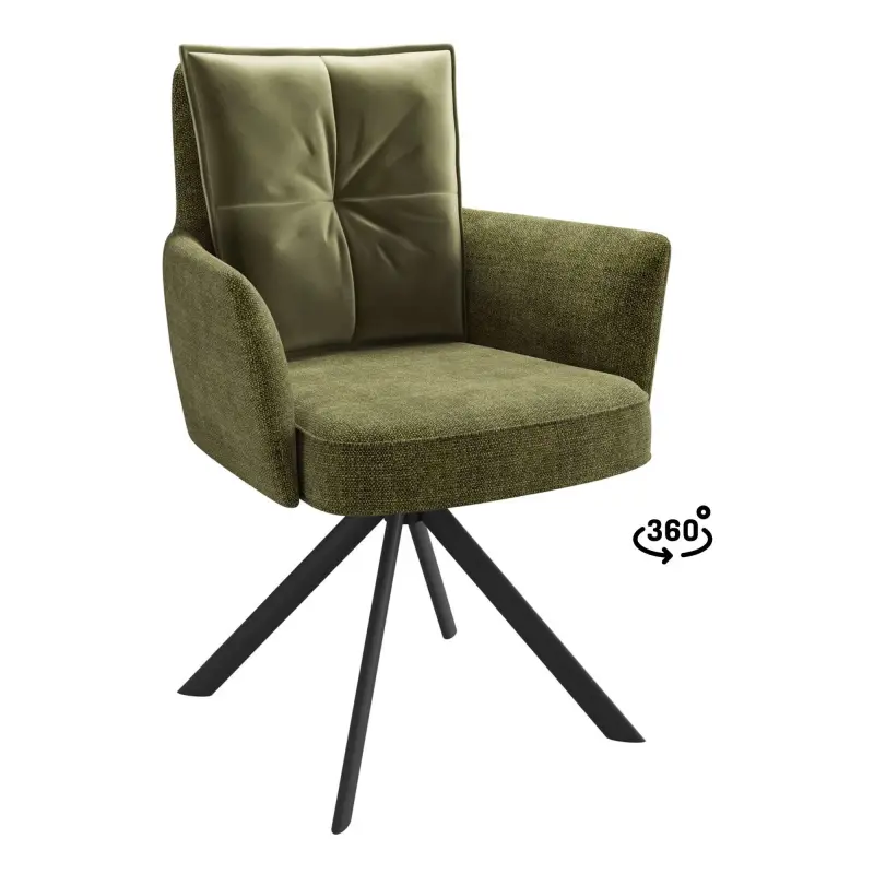 Стул ПОШ-360, поворотный, g12 OLIVE шенилл lux - d12 OLIVE LUX\черный фотография
