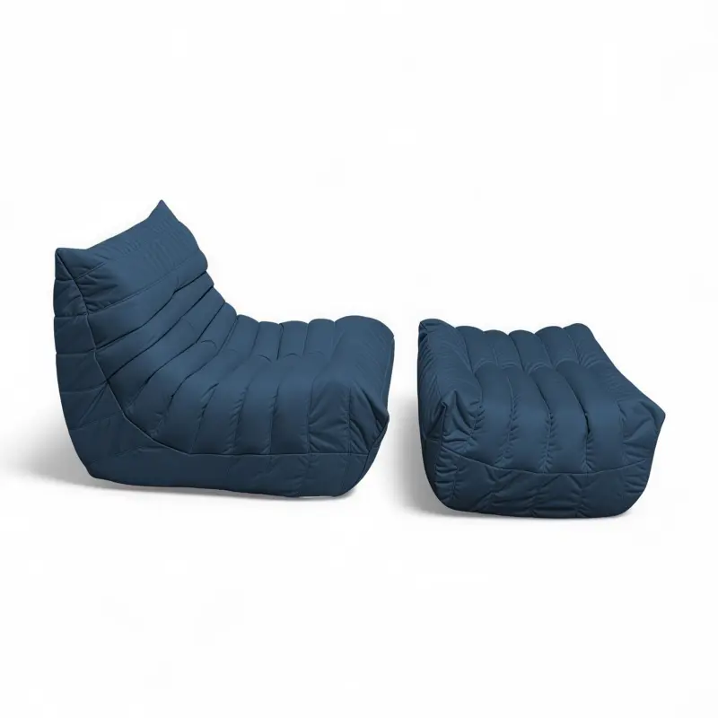 Бескаркасное кресло-пуф Француз BeanBag 90*35 / микровелюр, Джинс_preview_4