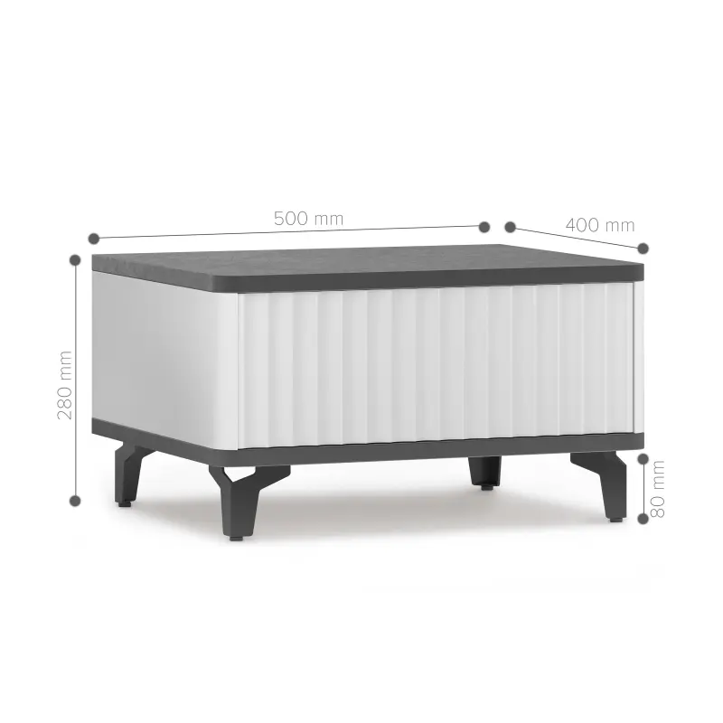 Стол-консоль SHTABE ROYAL 5001 эко, Белый-Металл Бруклин-Черный_preview_7