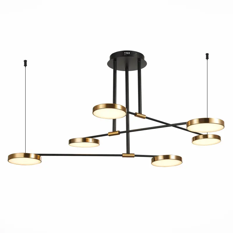 Светильник подвесной ST-Luce Черный/Латунь, Белый LED 6*7,5W 3000K FARONE фотография