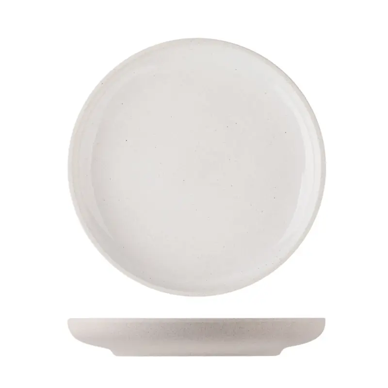 Блюдо STONE CLAY, керамика, белый, d26*3см фотография