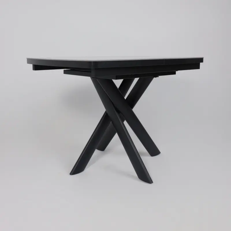 Стол ЛЕОНЕЛЬ-110, раздвижной 110(145)х80, ITALIAN LIGHT GREY GLOSS ST CER/Черный_preview_7