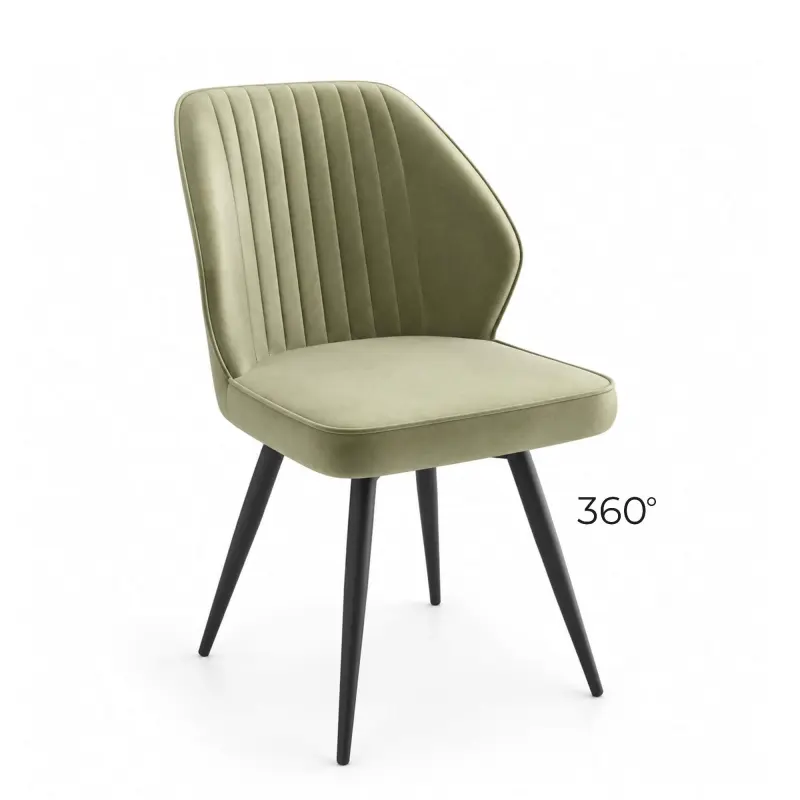 Стул MICHAEL-R1 360, d12 OLIVE LUX\черный фотография