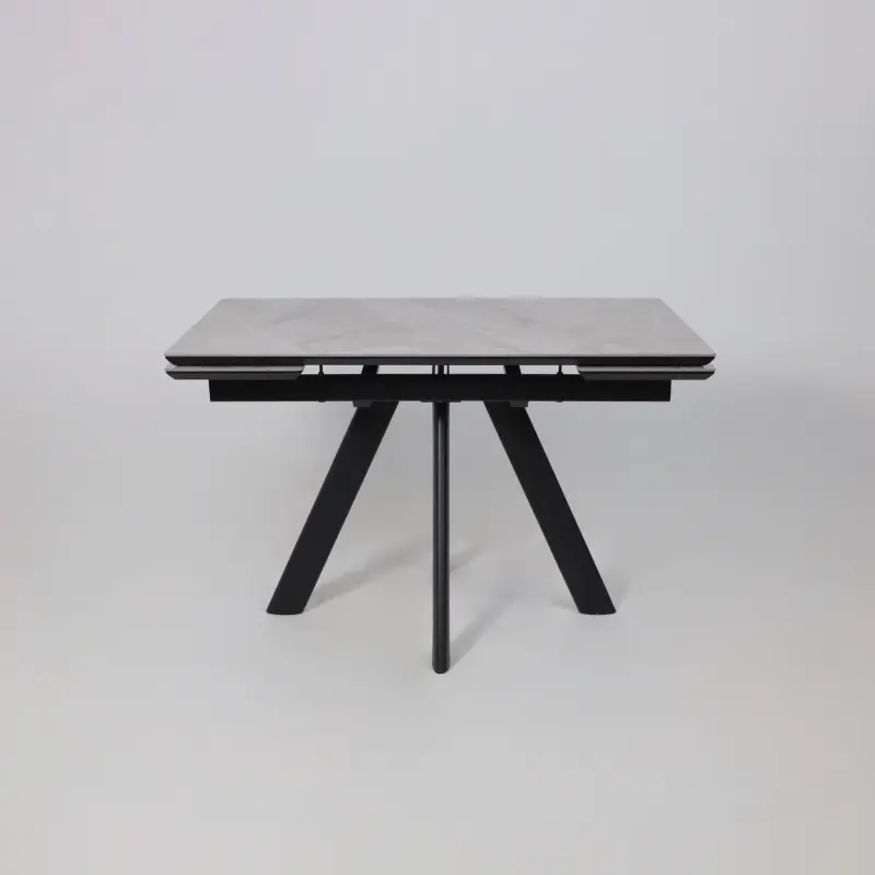 Стол ДЖЕК-120, раздвижной 120(30+30)х80, ITALIAN LIGHT GREY GLOSS ST CER/Черный_preview_15