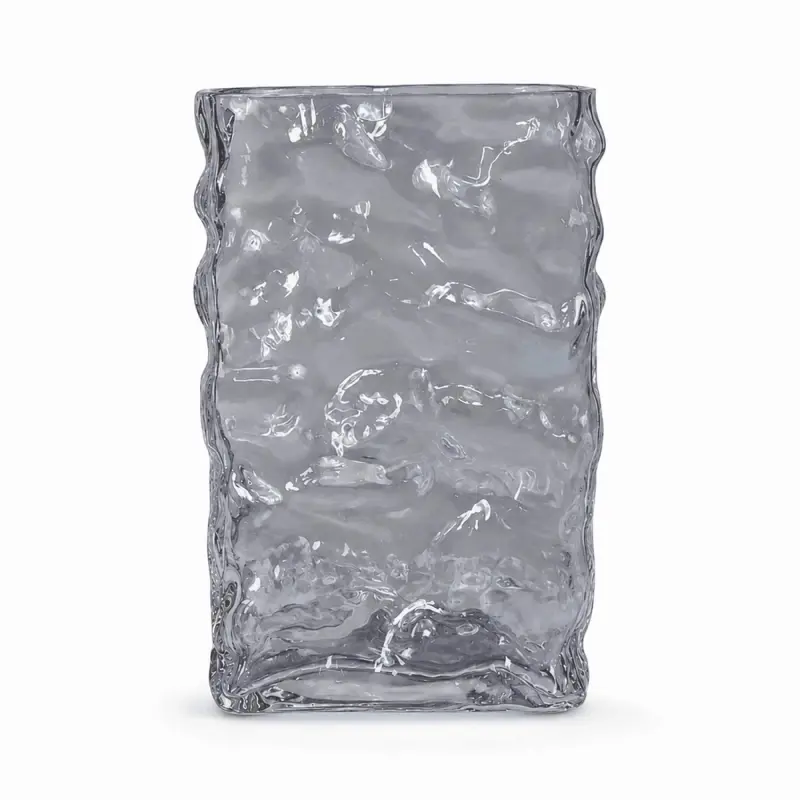 Ваза стеклянная BARE ICE, дымчатый, 15,5*24,5см фотография