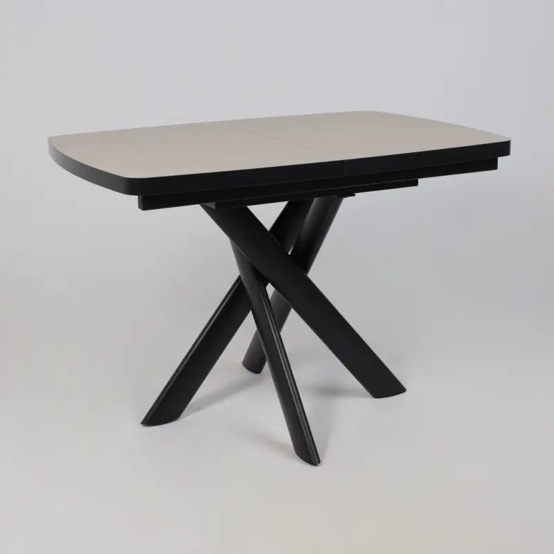 Стол ЛЕОНЕЛЬ-130, раздвижной 130(165)х85, КАМАЛА-ДБСП/ЧЕРНЫЙ_preview_5