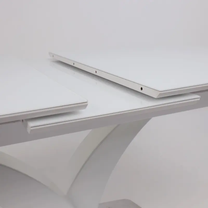 Стол НОТР ДАМ MODERNE, стекло Optiwhite 1400(1800)*850, Белый/Белый Муар_preview_14