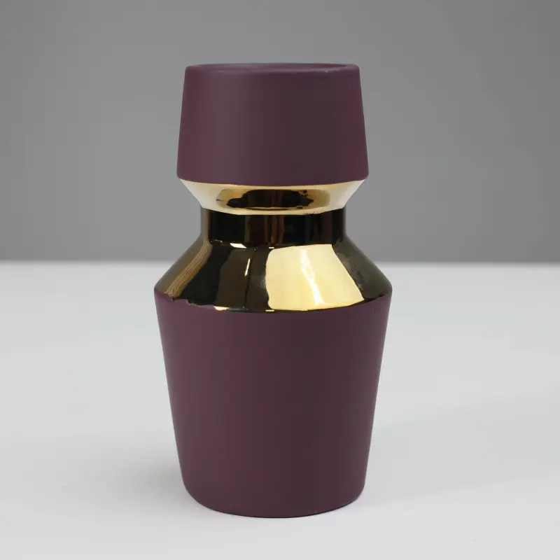 Ваза керамическая ASTOR, фиолетовый+золото, 11*20см_preview_4