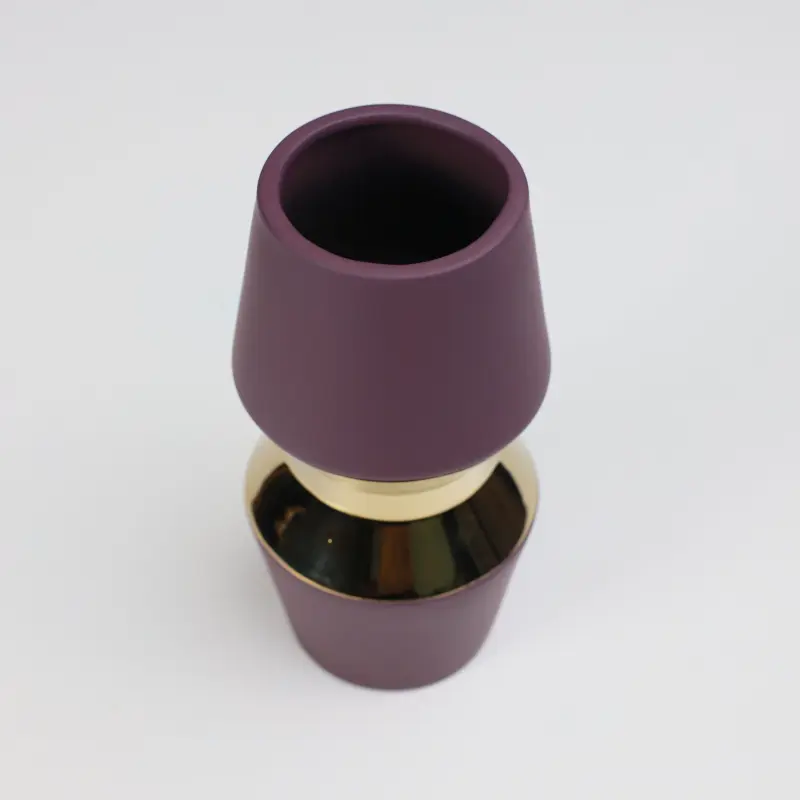Ваза керамическая ASTOR, фиолетовый+золотой, 12*25см_preview_2