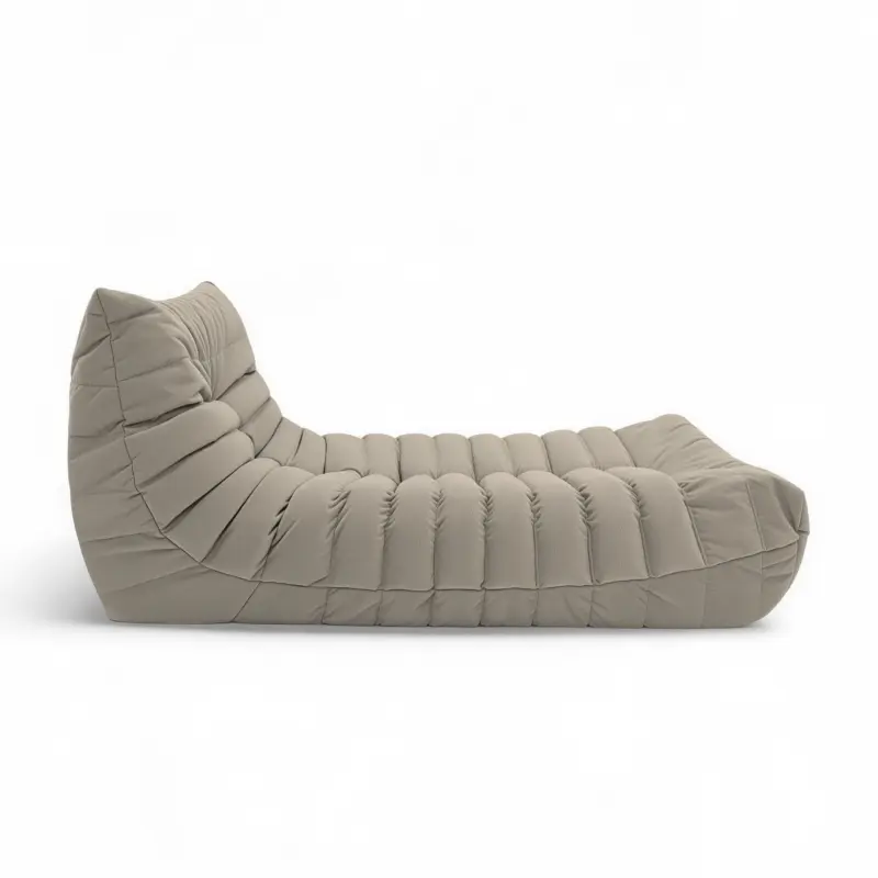 Бескаркасное кресло-шезлонг Француз BeanBag 90*35 / микровелюр, Латте_preview_2