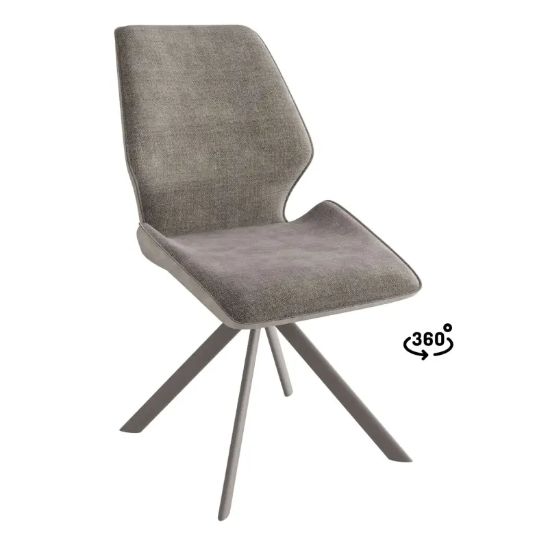 Стул BATMAN-R 360, g05 GREY BEIGE шенилл lux - MILK замша lux\капучино фотография