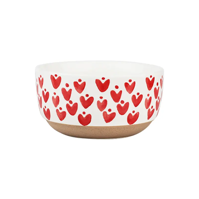 Миска-Боул LOVE PRINT, керамика, красный принт, d11*6см фотография