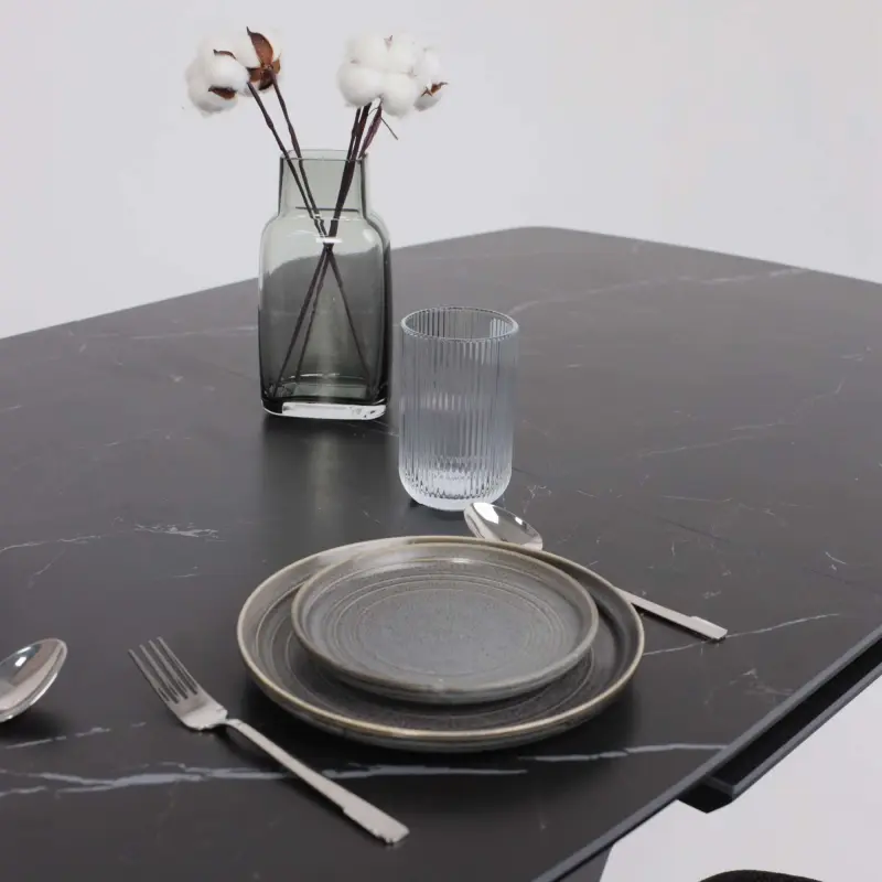 Стол НОТР ДАМ MODERNE, керамика 0 кат. 1400(1800)*850, Камень черный Greys Black /Черный матовый_preview_9