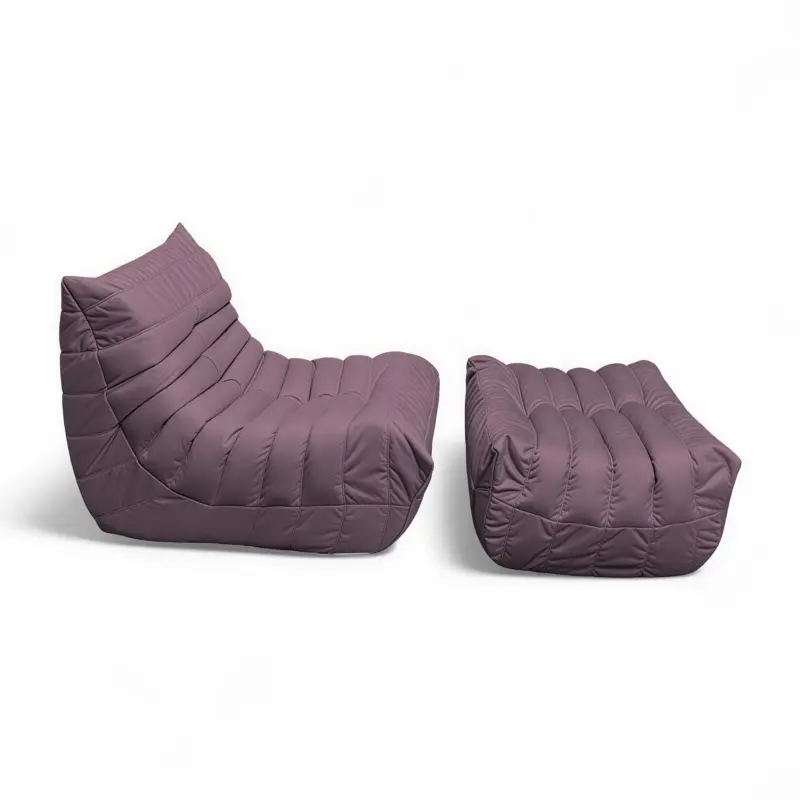 Бескаркасное кресло-пуф Француз BeanBag 90*45 / микровелюр, Сирень_preview_4