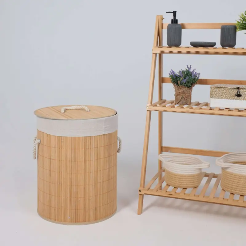Корзина BAMBOO DUO, круглая, светлый, d40*50см_preview_8