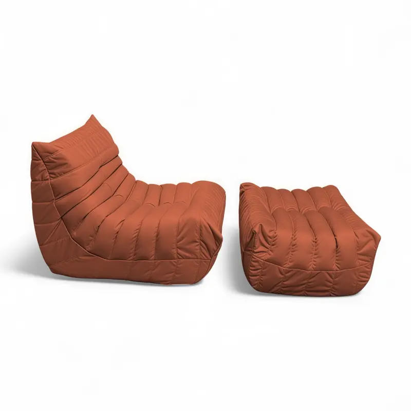 Бескаркасное кресло-пуф Француз BeanBag 90*35 / микровелюр, Морковь_preview_4