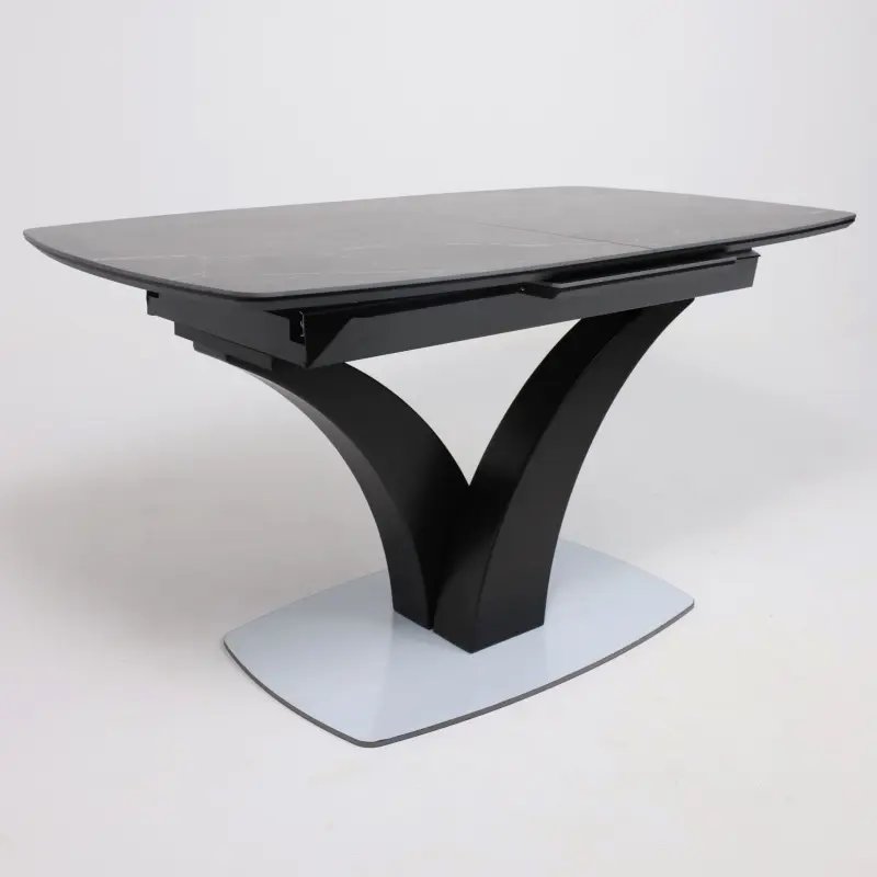 Стол НОТР ДАМ MODERNE, керамика 0 кат. 1400(1800)*850, Камень черный Greys Black /Черный матовый_preview_10