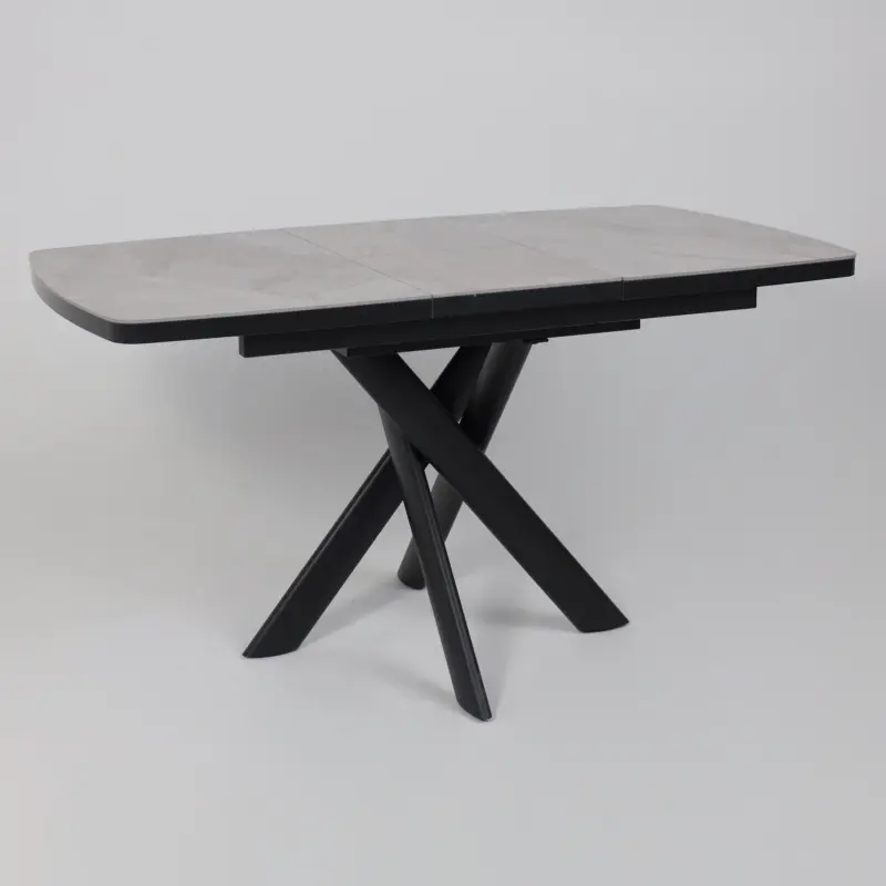 Стол ЛЕОНЕЛЬ-110, раздвижной 110(145)х80, ITALIAN LIGHT GREY GLOSS ST CER/Черный_preview_14