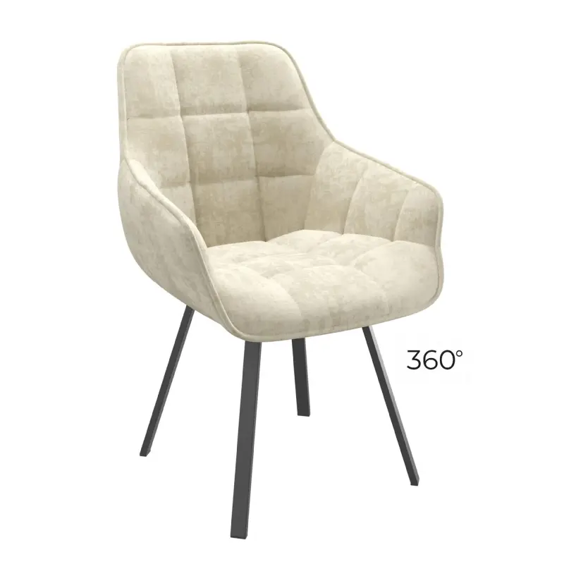 Стул ROMEO 360, b02 MILK LUX\черный фотография