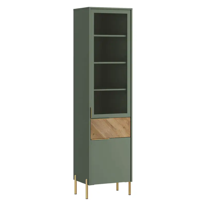 Н.м. "SIENA" шкаф REG1W1D1S, к.Дымчатый зеленый/ф.Дымчатый зеленый+Дуб вотан фотография