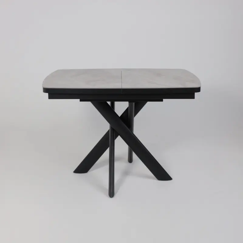 Стол ЛЕОНЕЛЬ-110, раздвижной 110(145)х80, ITALIAN LIGHT GREY GLOSS ST CER/Черный_preview_15