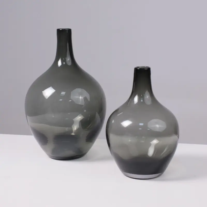 Ваза стеклянная FOAM, дымчатый, 18*29см_preview_5