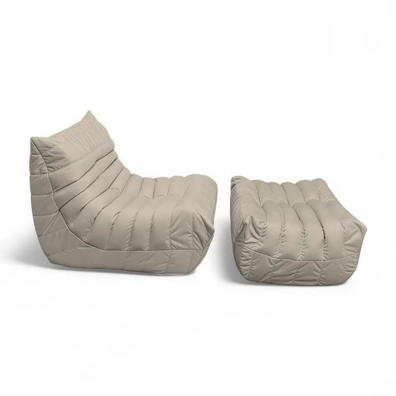 Бескаркасное кресло-пуф Француз BeanBag 90*45 / микровелюр, Латте_preview_4
