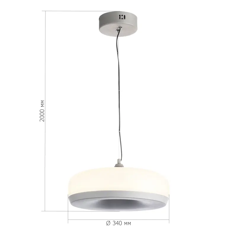 Светильник подвесной ST-Luce Серый/Молочный LED 1*42W 3000K RIPPLE_preview_6