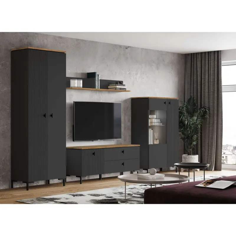 Н.м. "SAN GIMIGNANO" тумба RTV1D2S, к.Антрацитовый+Дуб нокс/ф.Антрацитовый+Готика_preview_6