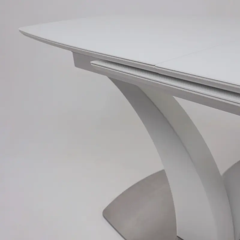 Стол НОТР ДАМ MODERNE, стекло Optiwhite 1400(1800)*850, Белый/Белый Муар_preview_17