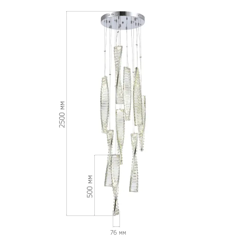 Светильник подвесной ST-Luce Хром/Прозрачный LED 1*99W 4000K ELICA_preview_5