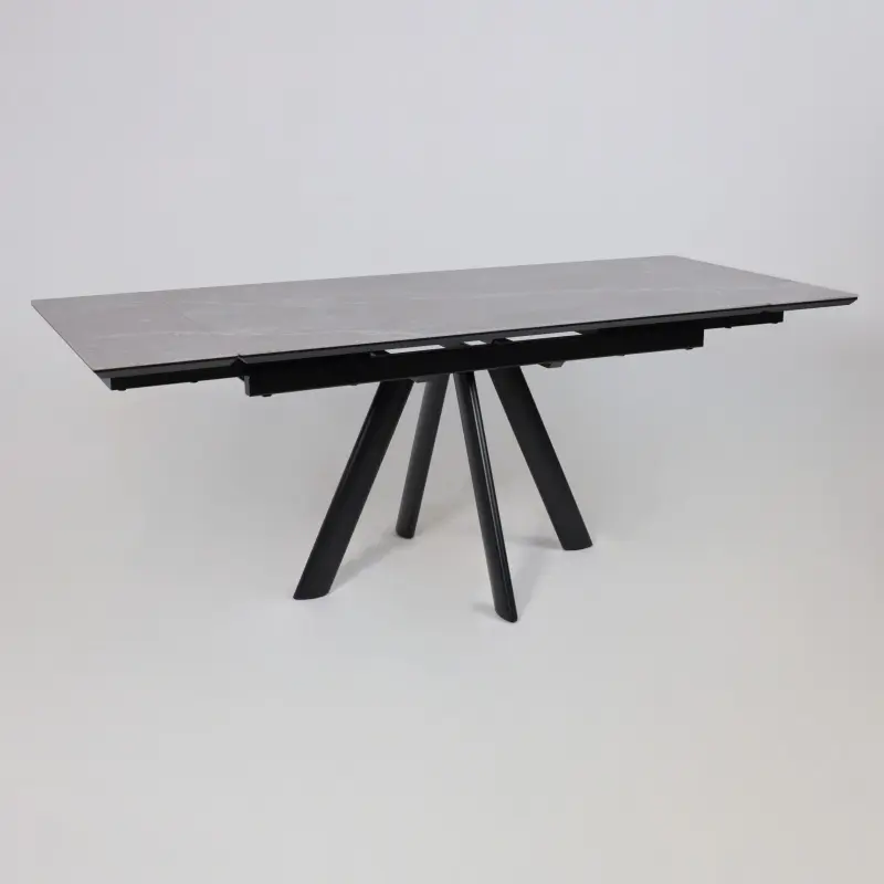 Стол ДЖЕК-140, раздвижной 140(30+30)х85, STONE GREY ST CER/Черный_preview_13