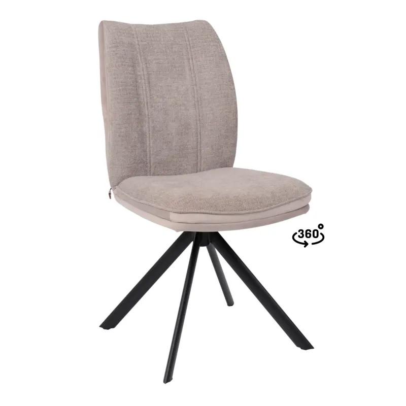 Стул SMART-R 360, g05 GREY BEIGE шенилл LUX - d07 PEARL GREY LUX\черный фотография