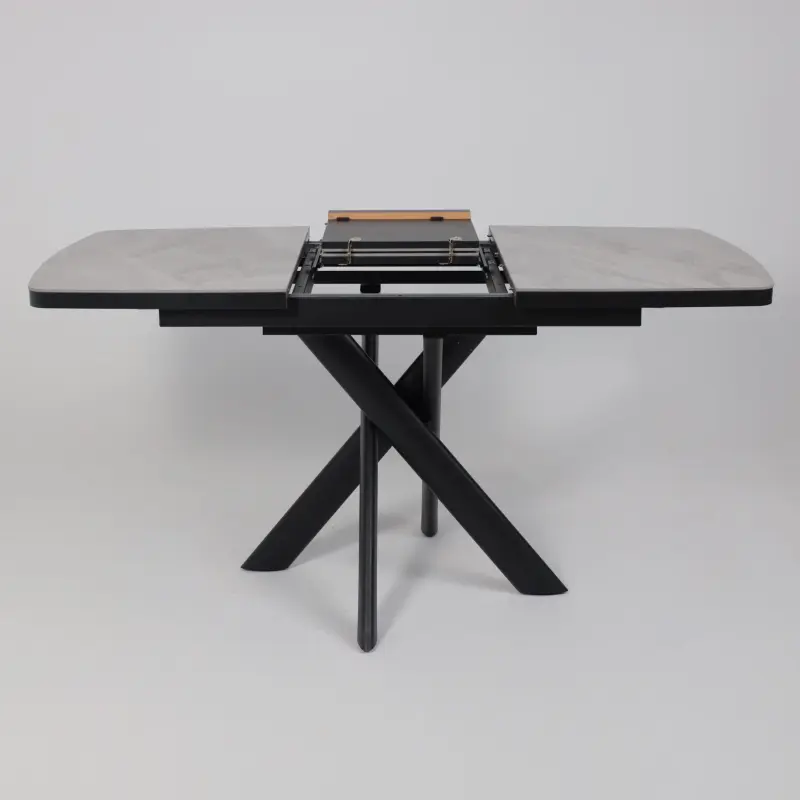 Стол ЛЕОНЕЛЬ-110, раздвижной 110(145)х80, ITALIAN LIGHT GREY GLOSS ST CER/Черный_preview_17
