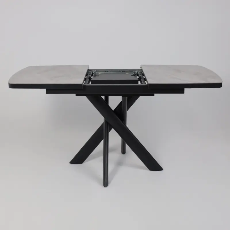 Стол ЛЕОНЕЛЬ-110, раздвижной 110(145)х80, ITALIAN LIGHT GREY GLOSS ST CER/Черный_preview_16