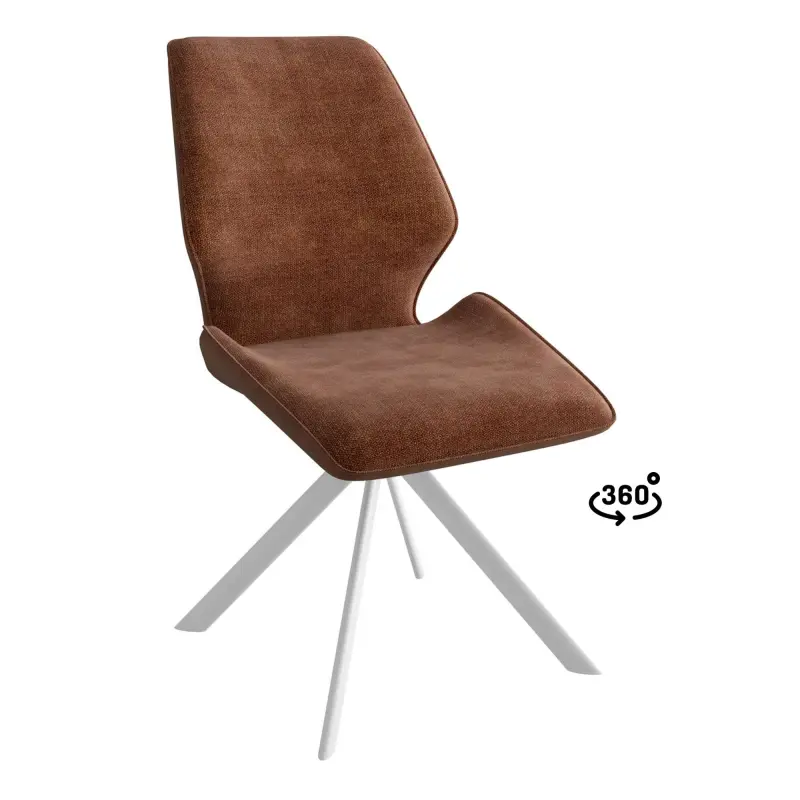 Стул BATMAN-R 360, g08 TERRACOTTA шенилл lux - TERRACOTTA замша lux\белый фотография