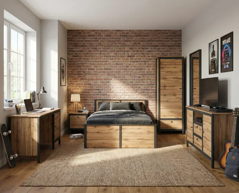 Спальня LOFT, дуб вотан. Комплект №1 фотография