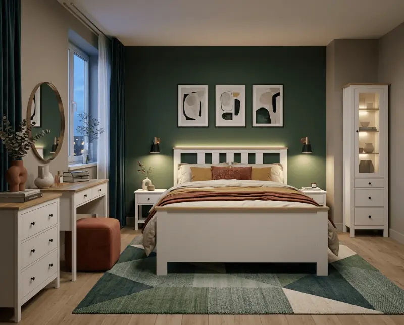 Спальня Сага, ясень + белый. Комплект №3 фотография