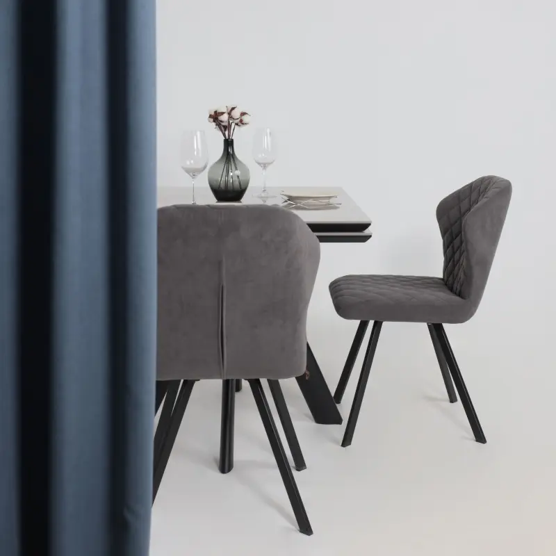 Стол ДЖЕК-120, раздвижной 120(30+30)х80, ITALIAN LIGHT GREY GLOSS ST CER/Черный_preview_3