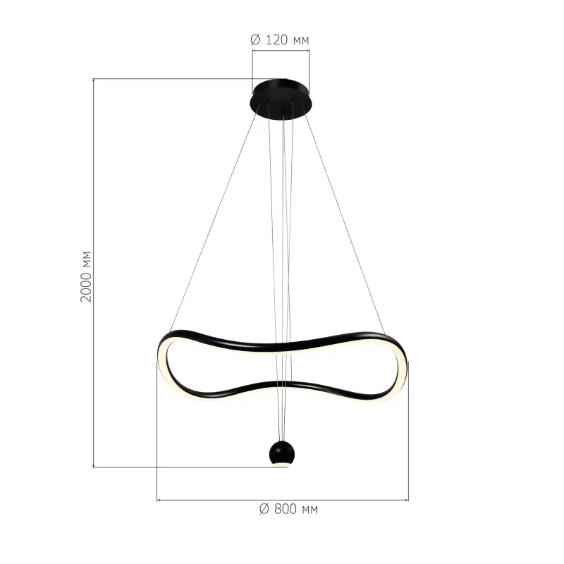 Светильник подвесной ST-Luce Черный/Черный, Белый LED 1*40W 3000K ORIONE_preview_2