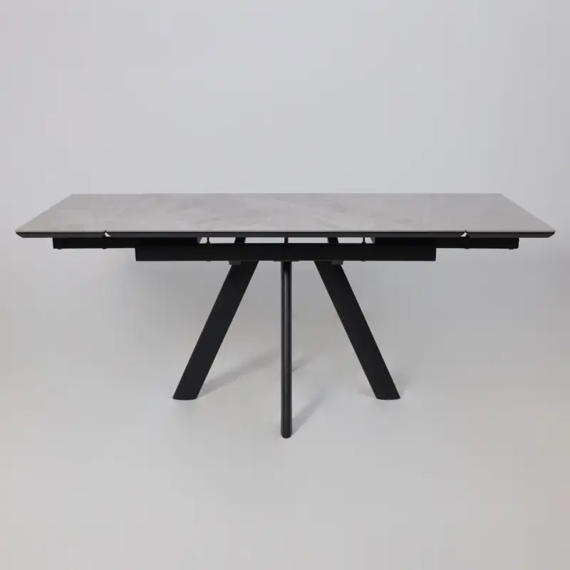 Стол ДЖЕК-120, раздвижной 120(30+30)х80, ITALIAN LIGHT GREY GLOSS ST CER/Черный_preview_17