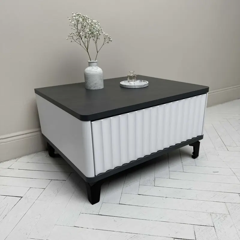 Стол-консоль SHTABE ROYAL 5001 эко, Белый-Металл Бруклин-Черный_preview_4