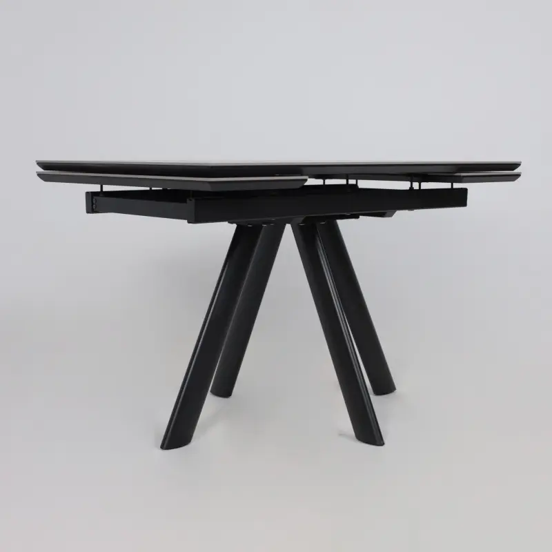 Стол ДЖЕК-120, раздвижной 120(30+30)х80, STONE GREY ST CER/Черный_preview_8