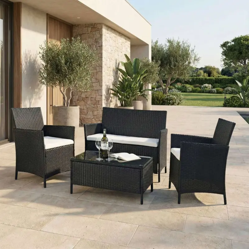 Комплект мебели PATIO (кресло 2шт, диван 1шт, стол 1шт), черный_preview_5