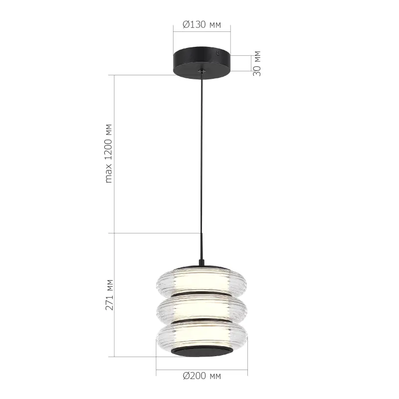 Светильник подвесной ST-Luce черный/прозрачный LED 1*16W 3000K FRITTELA_preview_4