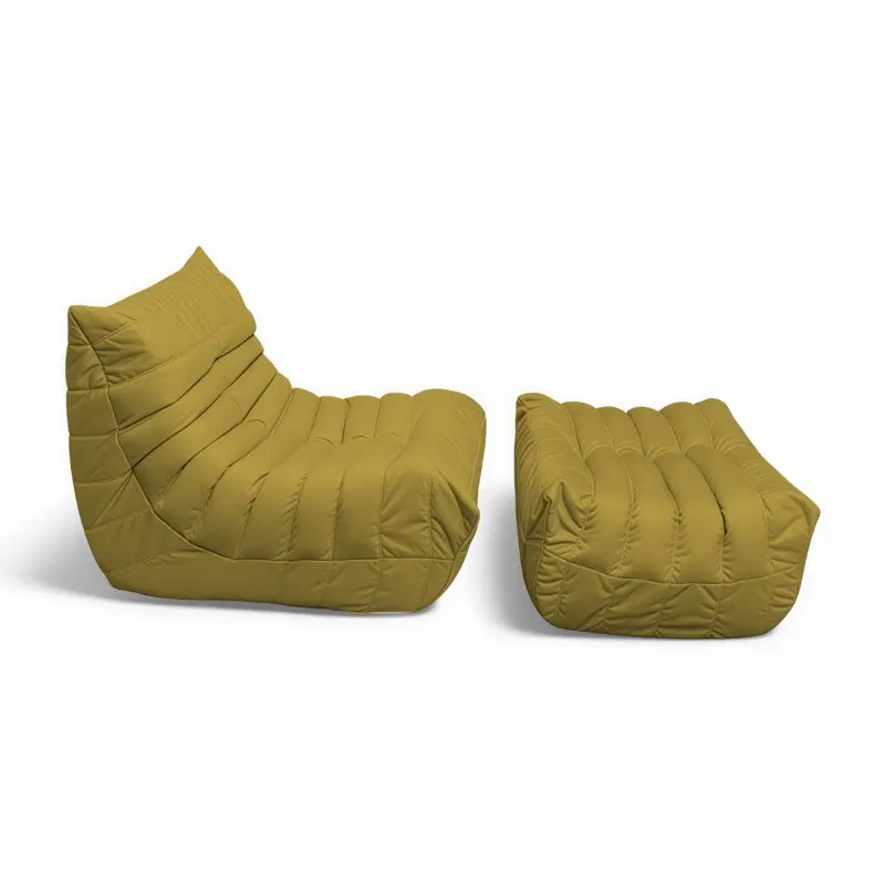 Бескаркасное кресло-пуф Француз BeanBag 90*35 / микровелюр, Мимоза_preview_4