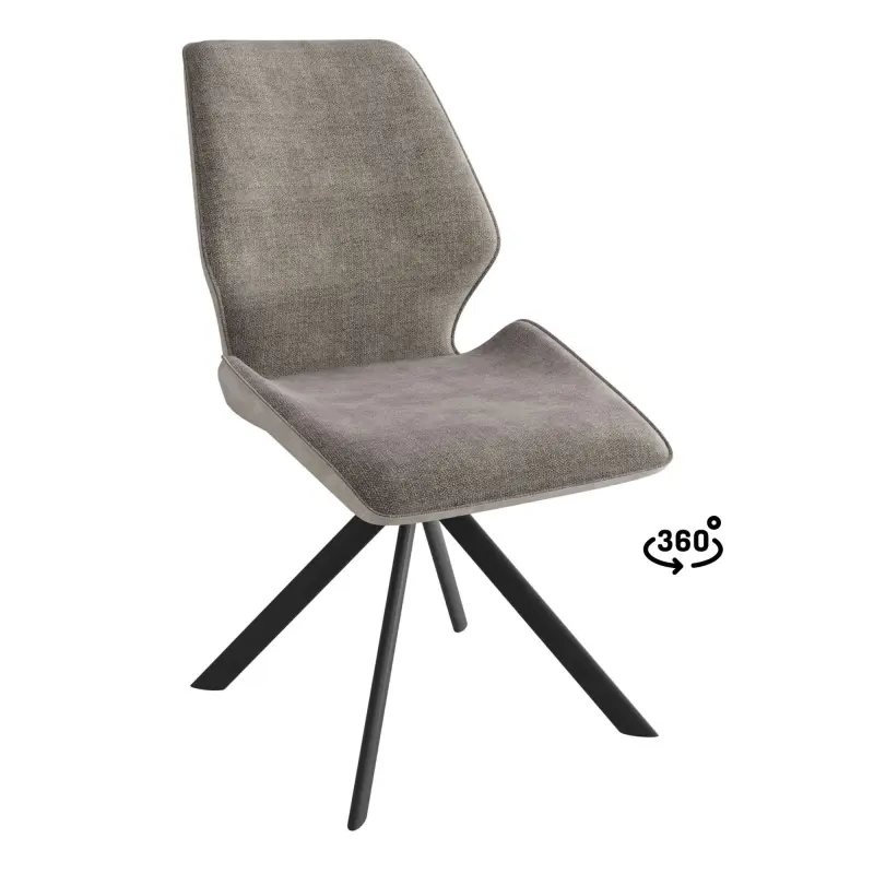 Стул BATMAN-R 360, g05 GREY BEIGE шенилл lux - MILK замша lux\черный фотография