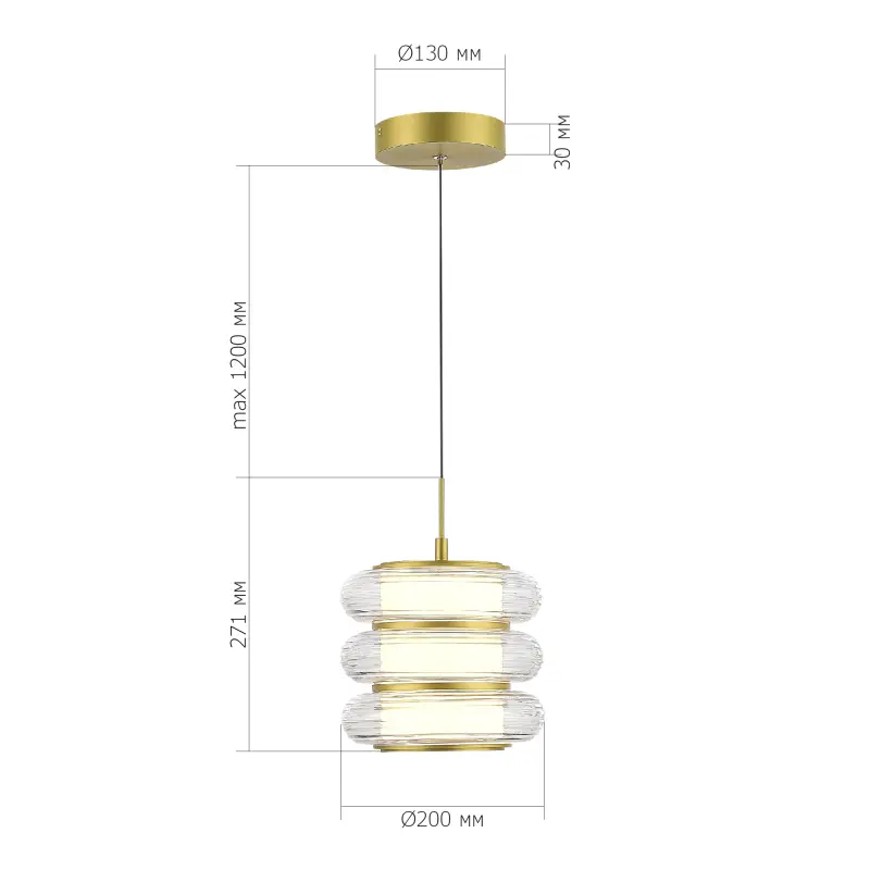 Светильник подвесной ST-Luce золото/прозрачный LED 1*16W 3000K FRITTELA_preview_5