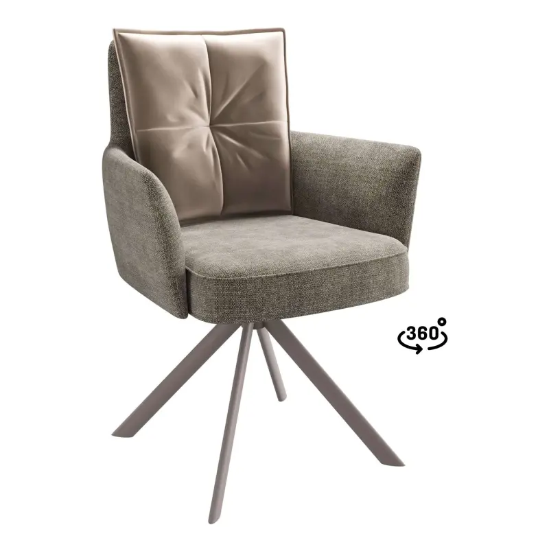 Стул ПОШ-360, поворотный, g05 GREY BEIGE шенилл lux - d07 PEARL GREY LUX\капучино фотография