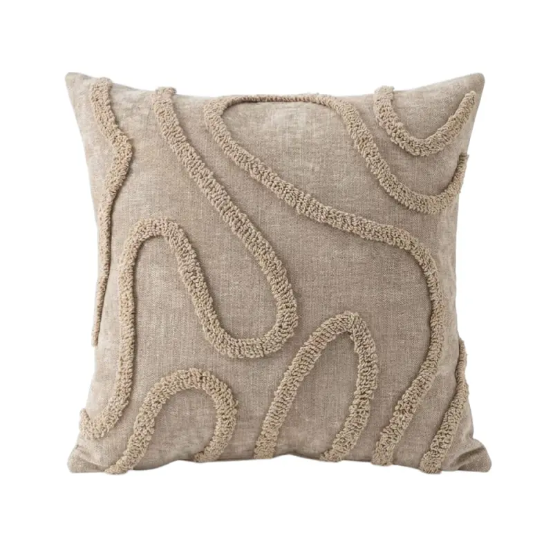 Подушка декоративная МАТЕХ TUFTED LINES 45*45*10. Цвет кофейный, арт. 67-610 фотография